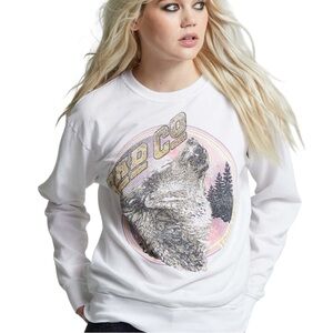 Recycled Karma Bad Company Retro 70s Wolf Burn Out Graphic Sweatshirt Medium